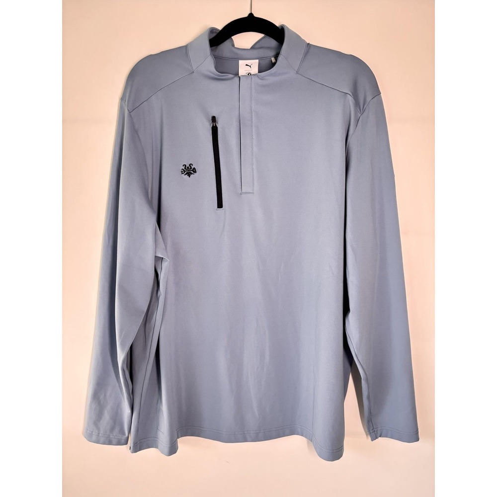 Puma Arnold Palmer Pullover Mens XL Blue 1/4 Zip Golf Performance Layer Top